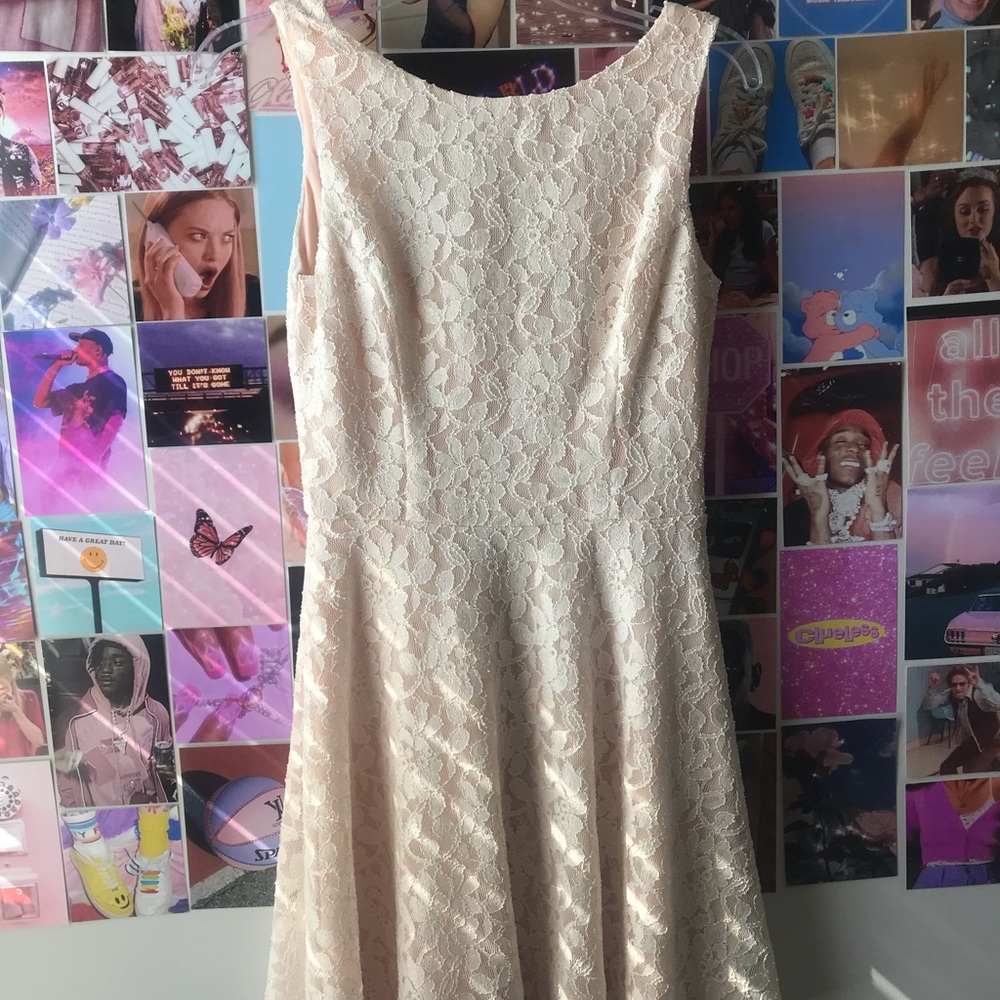 Pink Floral Lace Dress